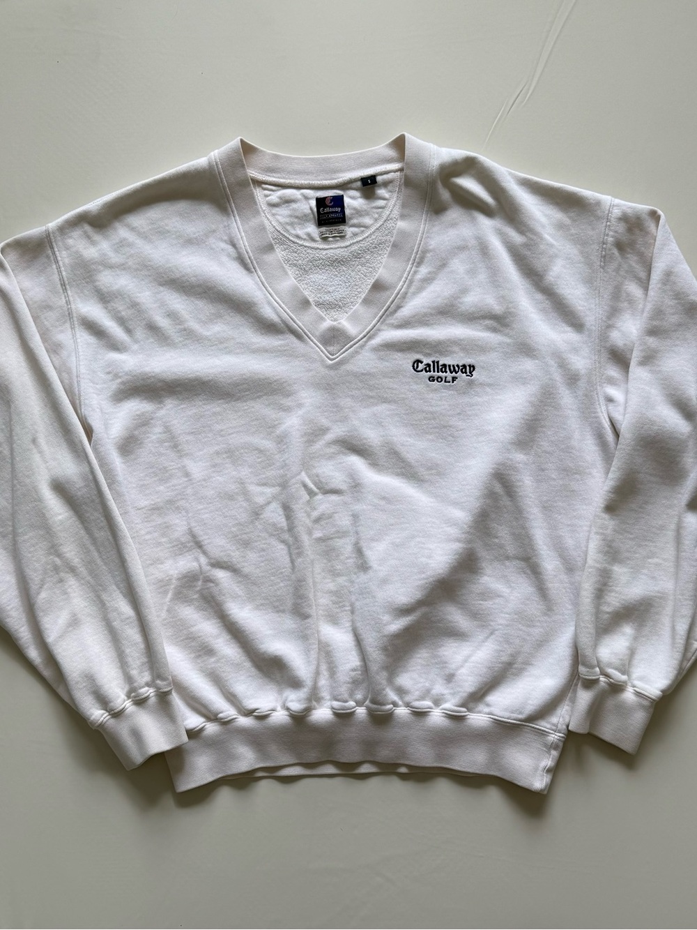 Vintage 90s Callaway Golf Apparel by Nordstrom V-Neck Fleece Sweater Hong Kong